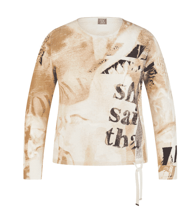 Trui camel print fijnbrei Rabe