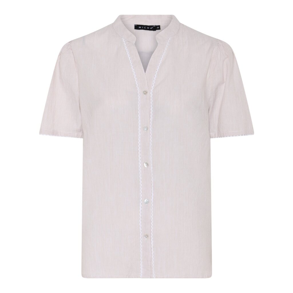 Blouse uni streepje cot Micha