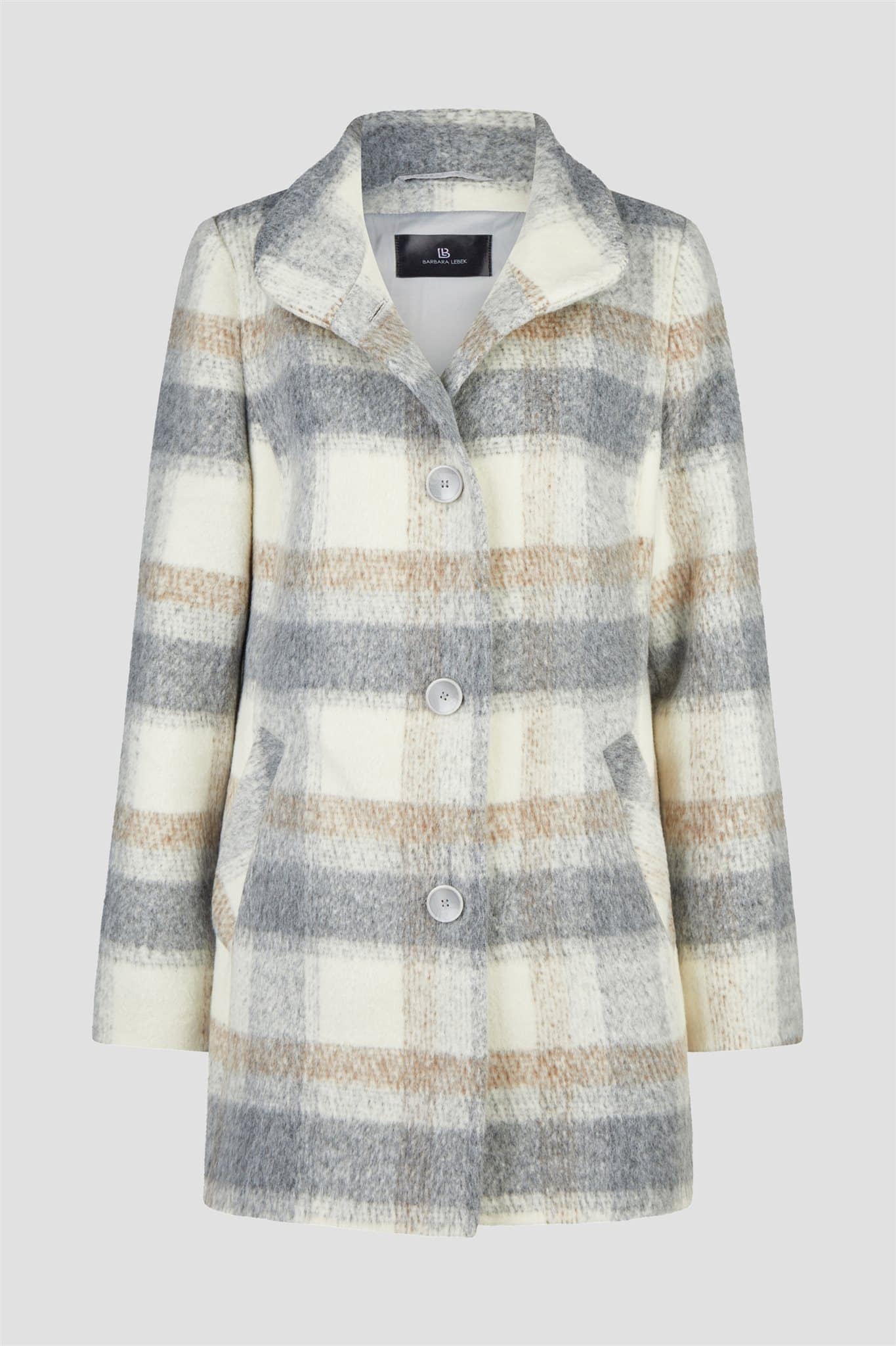 Coat ruit grijs/ecr (wol)Lebek