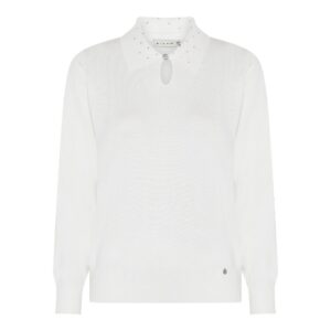Trui uni polo + strass Micha
